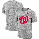 Washington Nationals Nike Heathered Black Sideline Legend Velocity Travel Performance T-Shirt